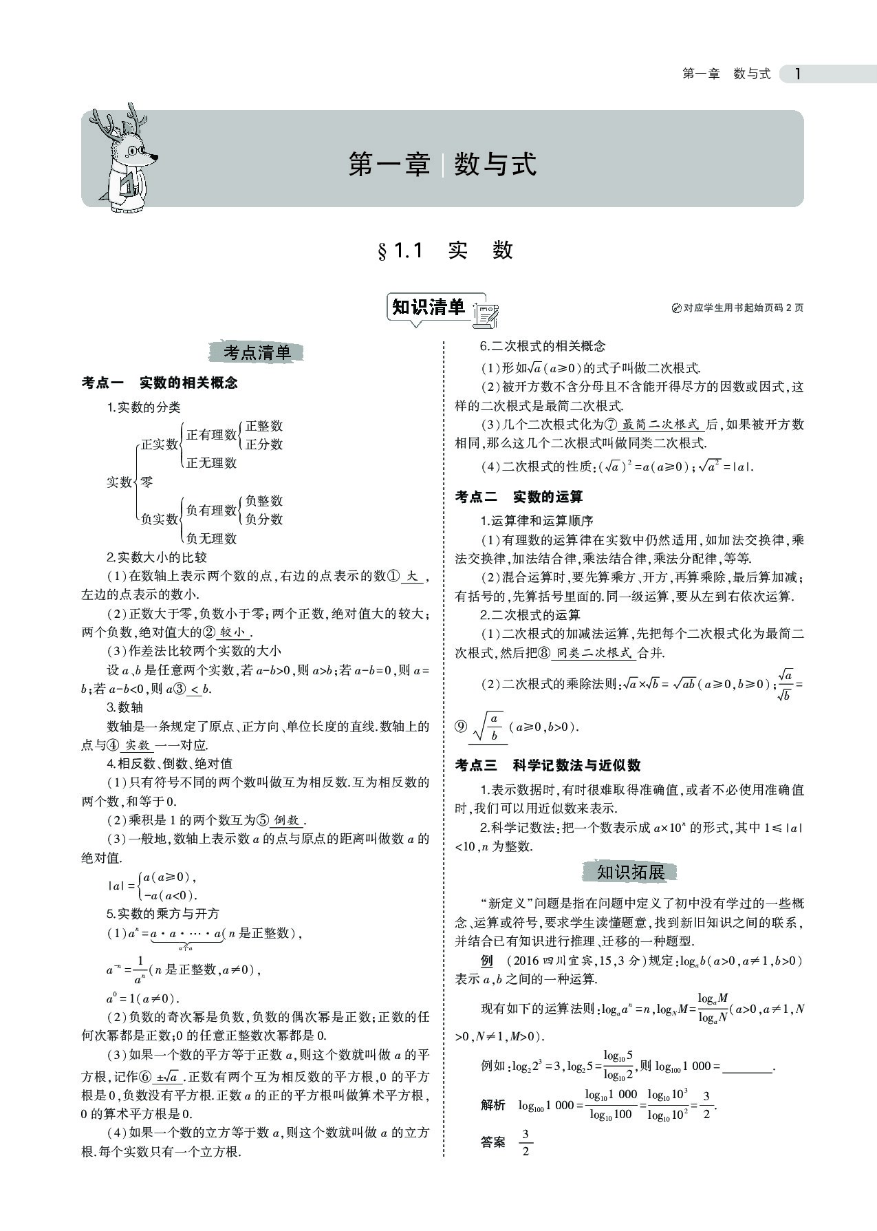 中考数学总复习专题知识要点